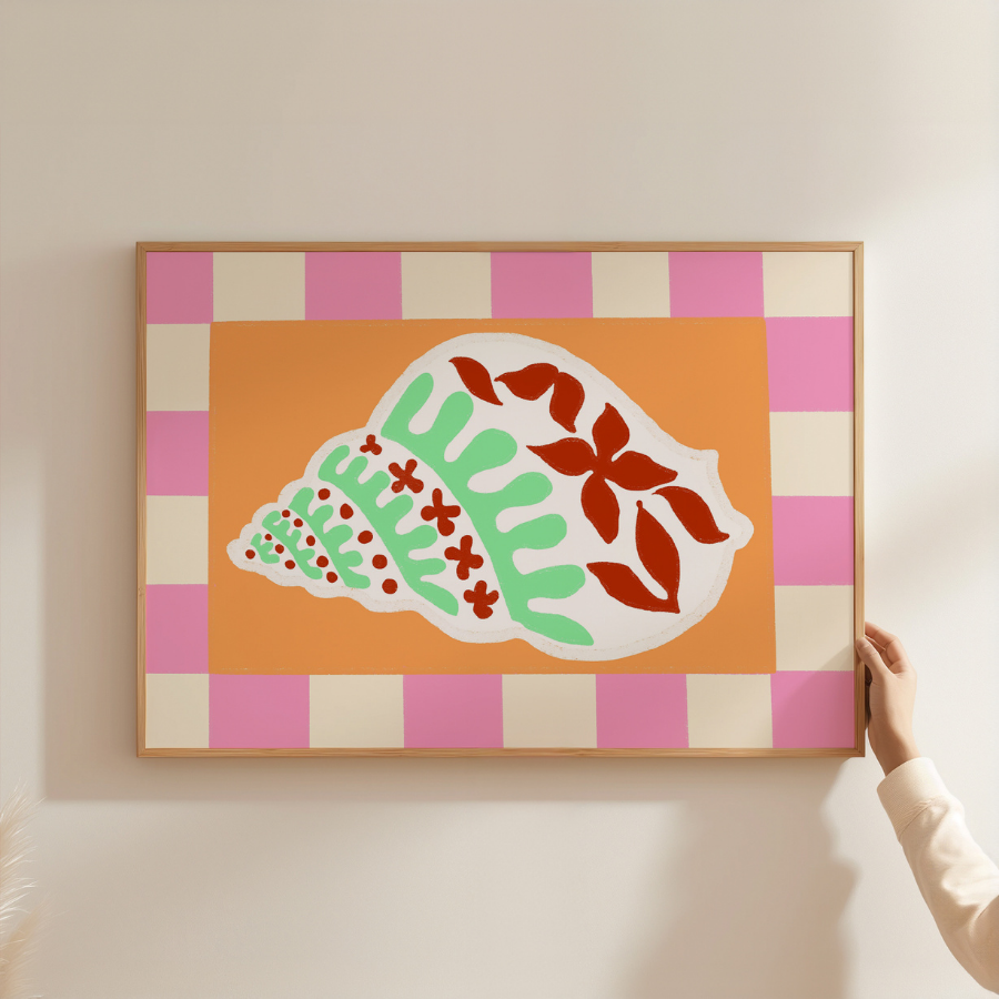Tropical Shell Print – Preppy Coastal Wall Art