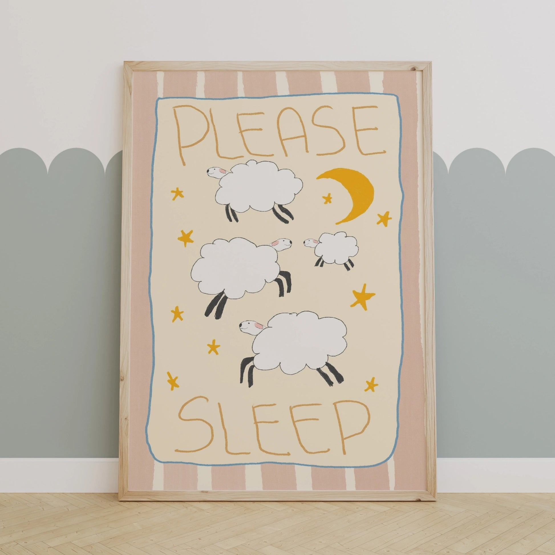 Please Sleep Wall Art – Sheep Nursery Poster