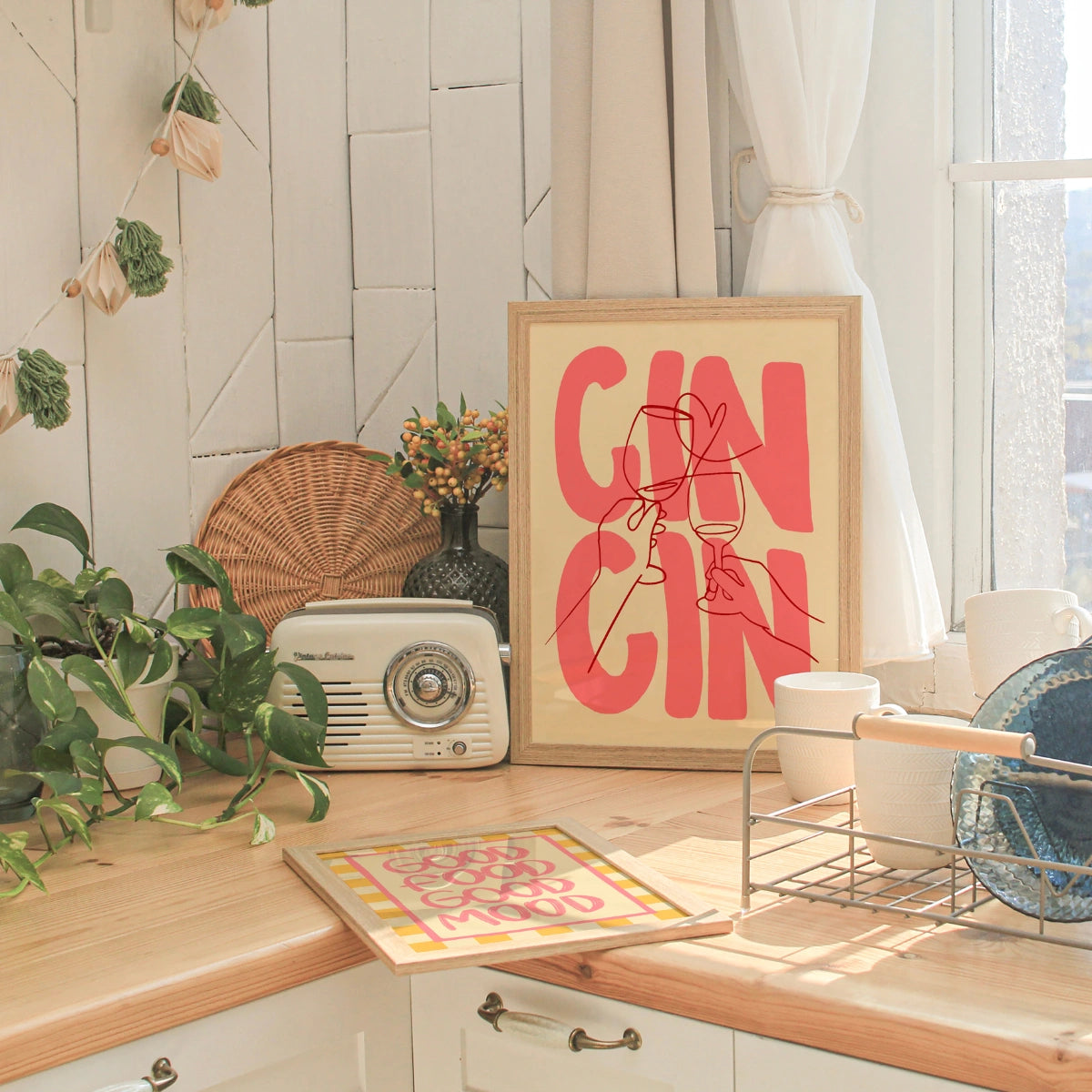 Cin Cin Wall Art – Modern Wine Cheers Print