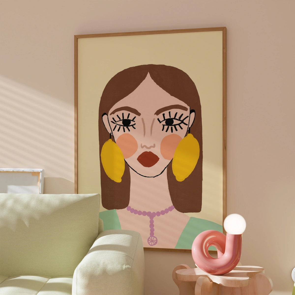 Lemon Earrings Print – Bold Female Portrait Wall Art