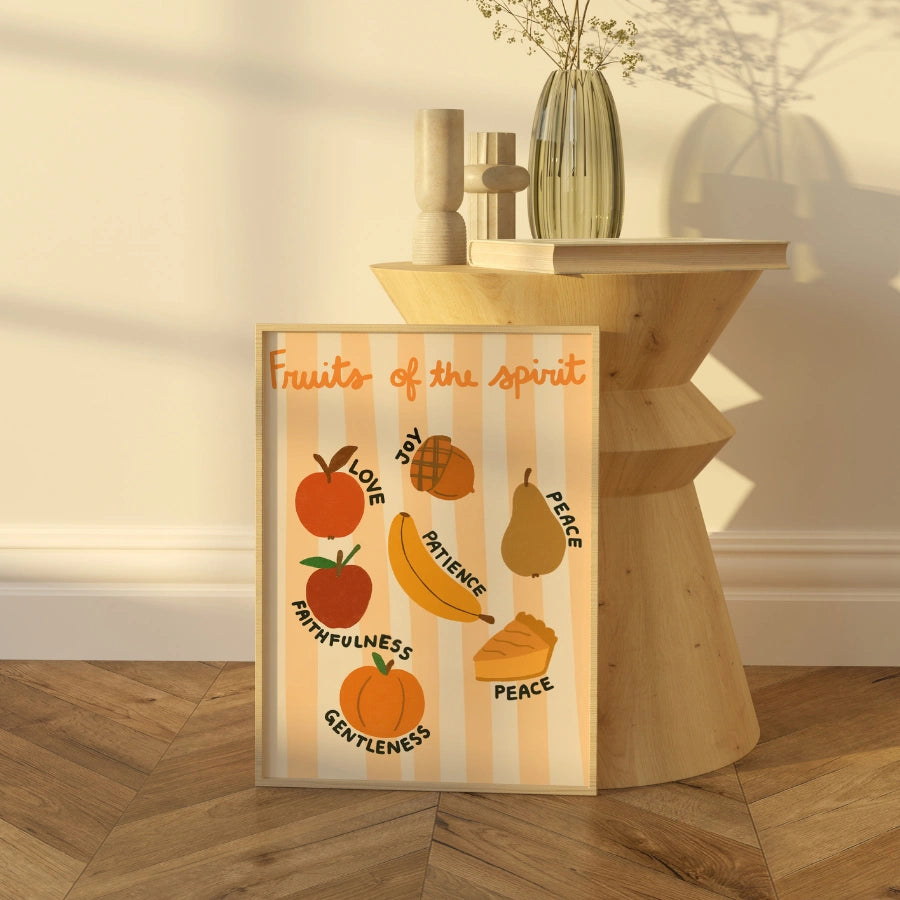 Fruits of the Spirit Wall Art - Autumn Christian Print with Bible Verse