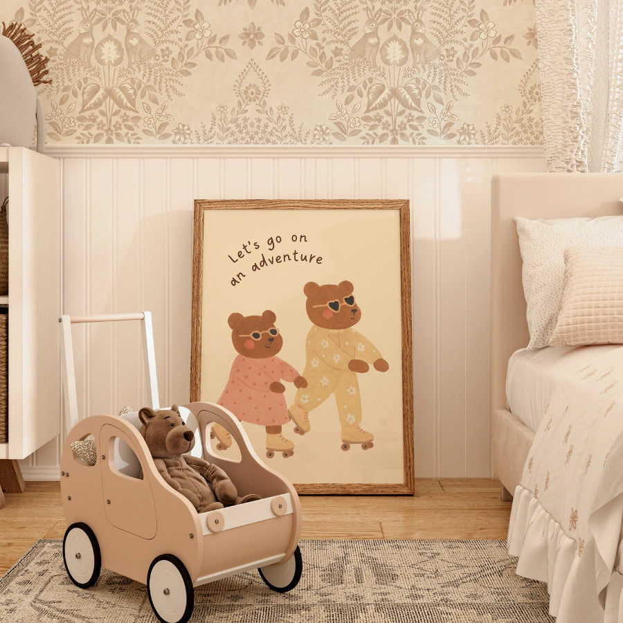 Bear Nursery Print - Let’s Go on an Adventure Wall Art