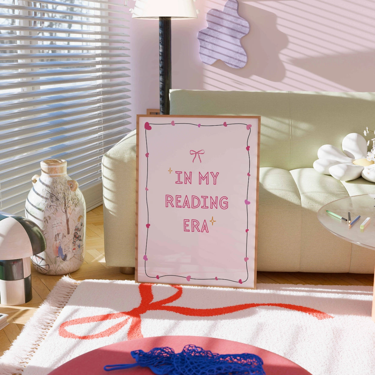 In meiner Lesephase – Rosa Preppy-Print
