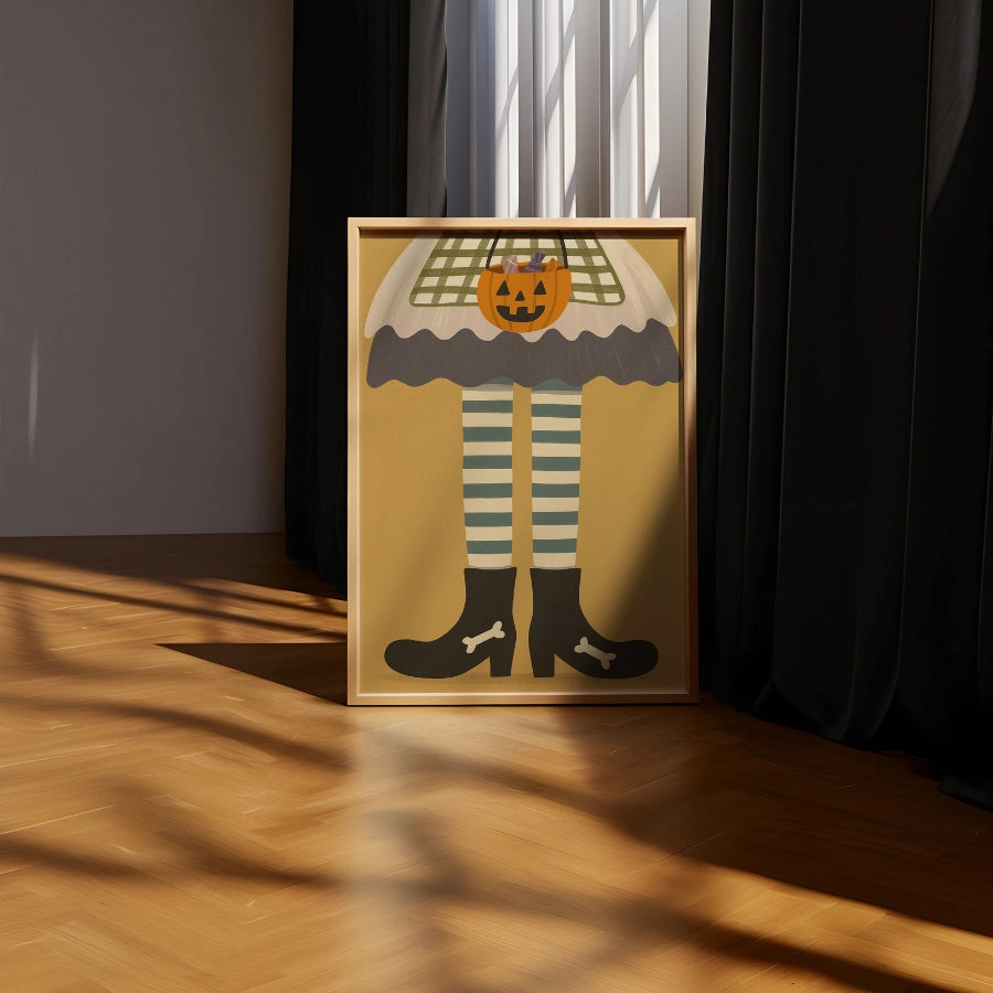 Witch Legs Halloween Print – Cute Trick or Treat Wall Art