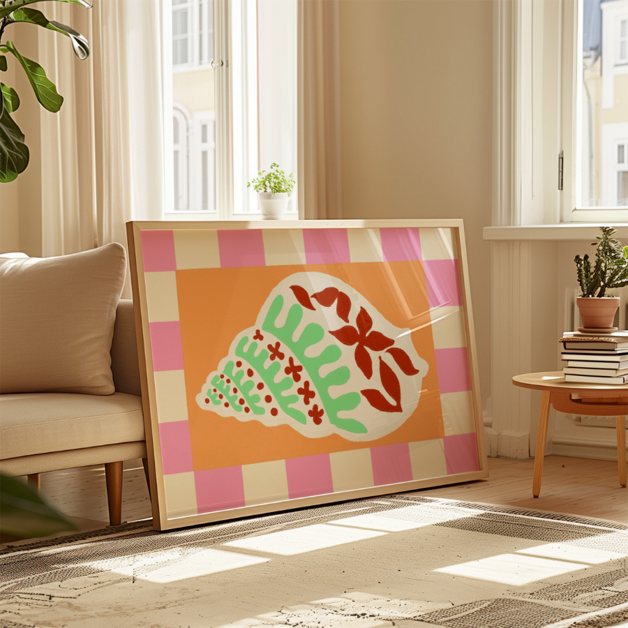Tropical Shell Print – Preppy Coastal Wall Art