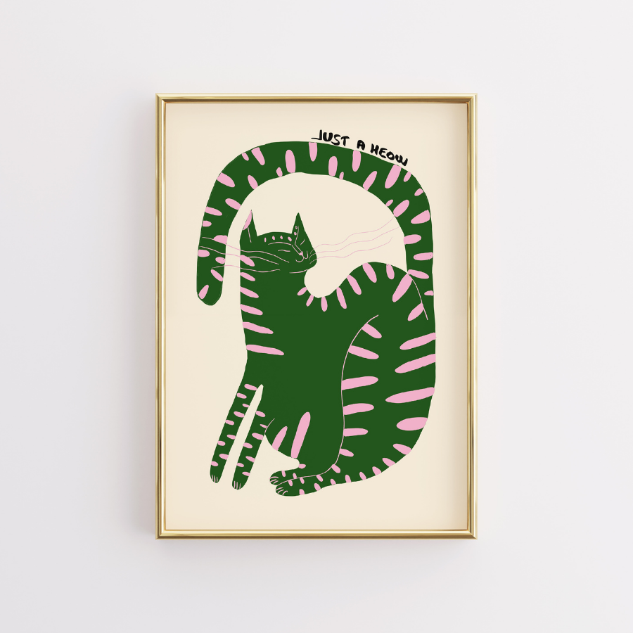 Just a Meow Cat Print – Quirky Animal Poster