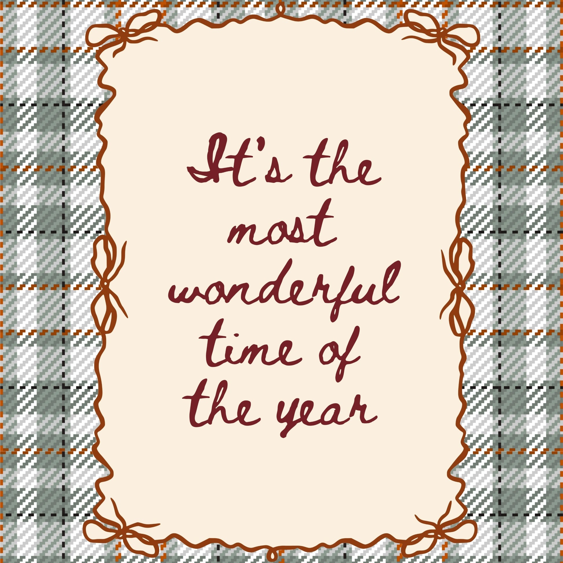 Hand-Drawn Plaid Holiday Poster