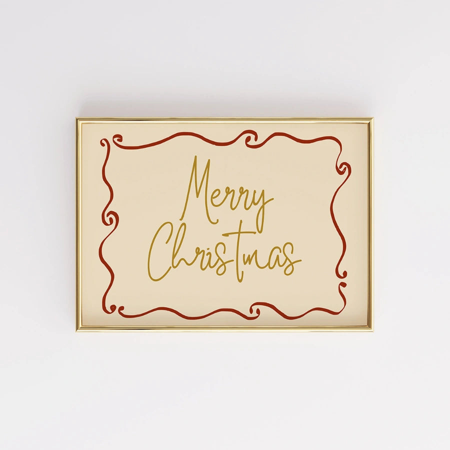 Merry Christmas Print – Elegant Holiday Wall Art