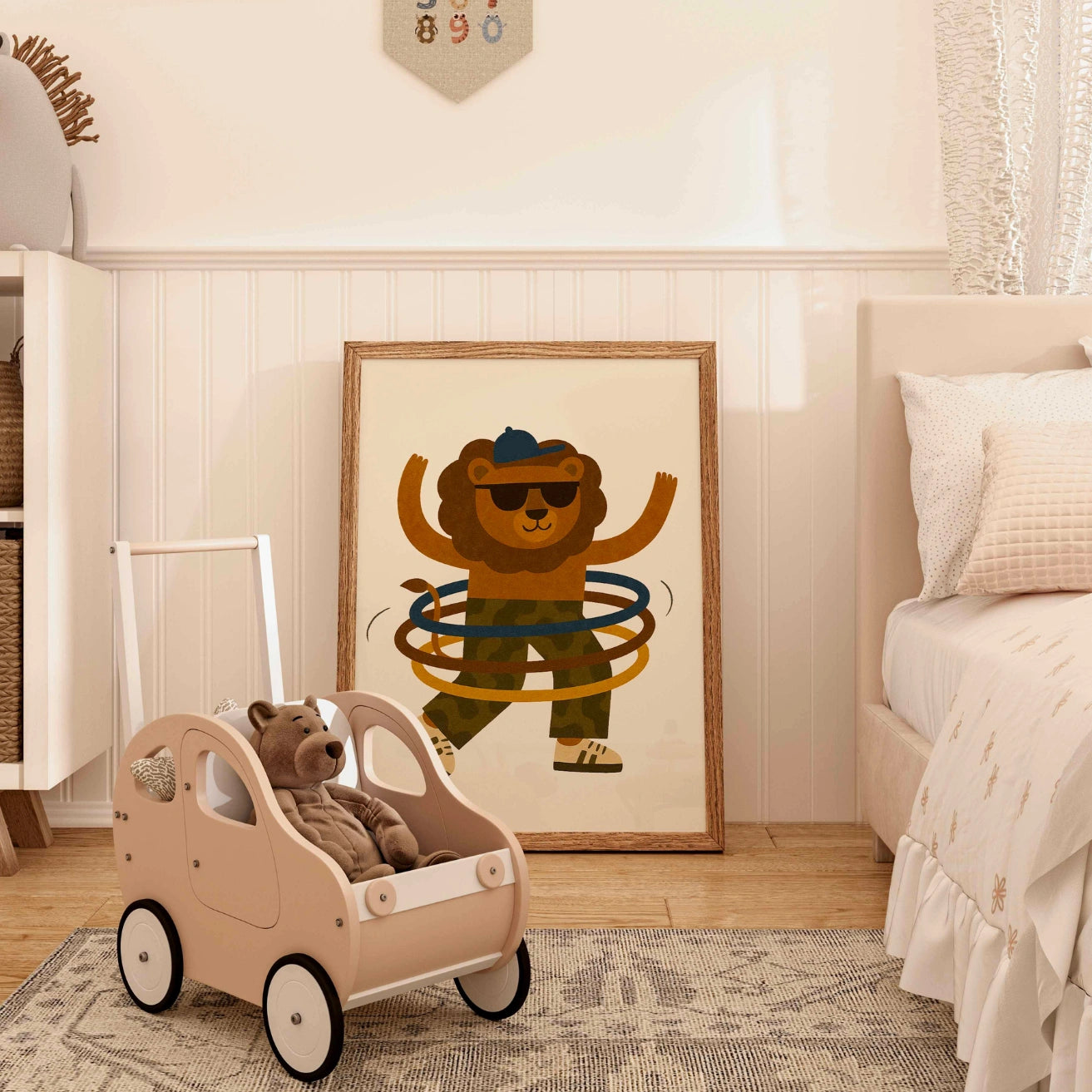 Stampa per cameretta dei bambini con leone