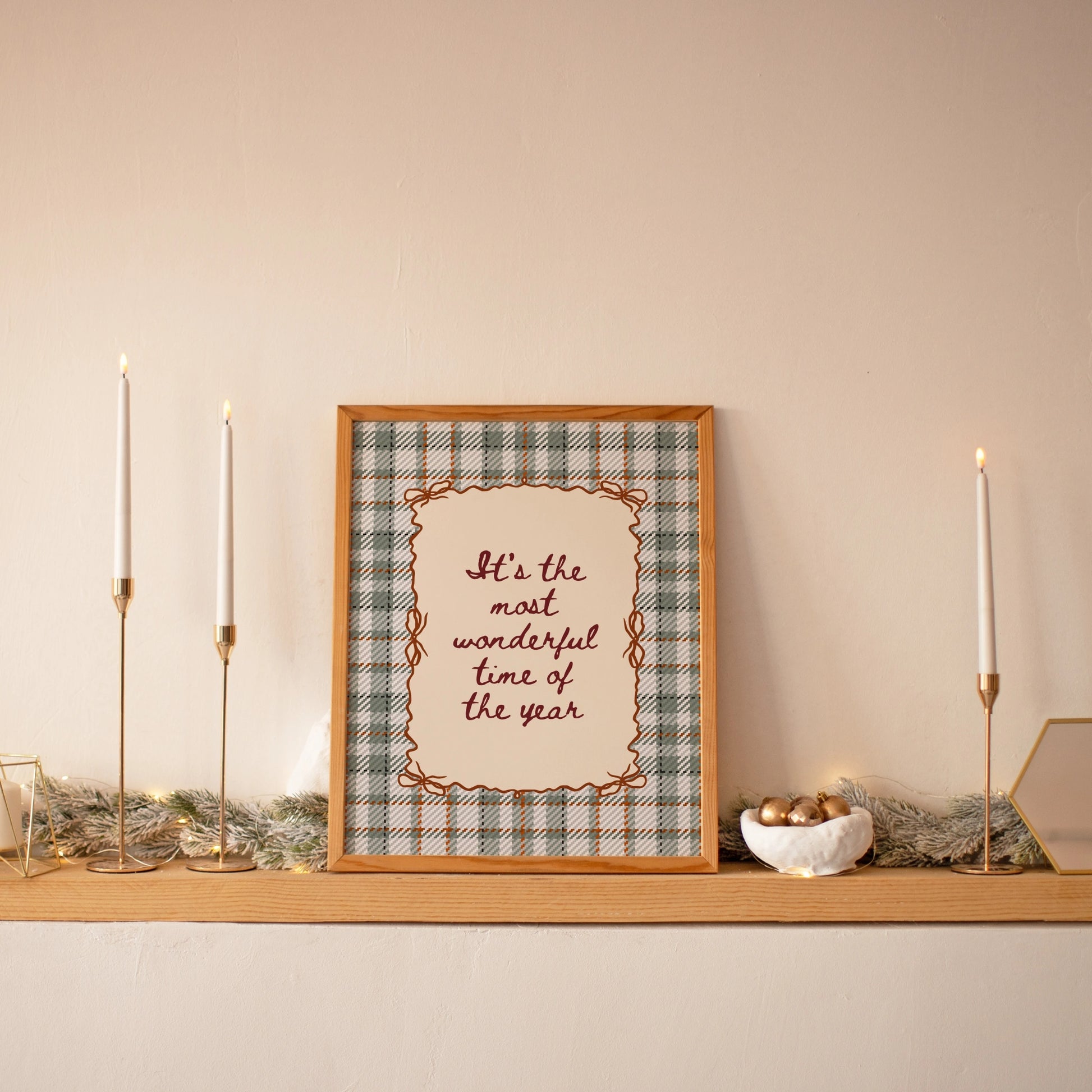 Hand-Drawn Plaid Holiday Poster