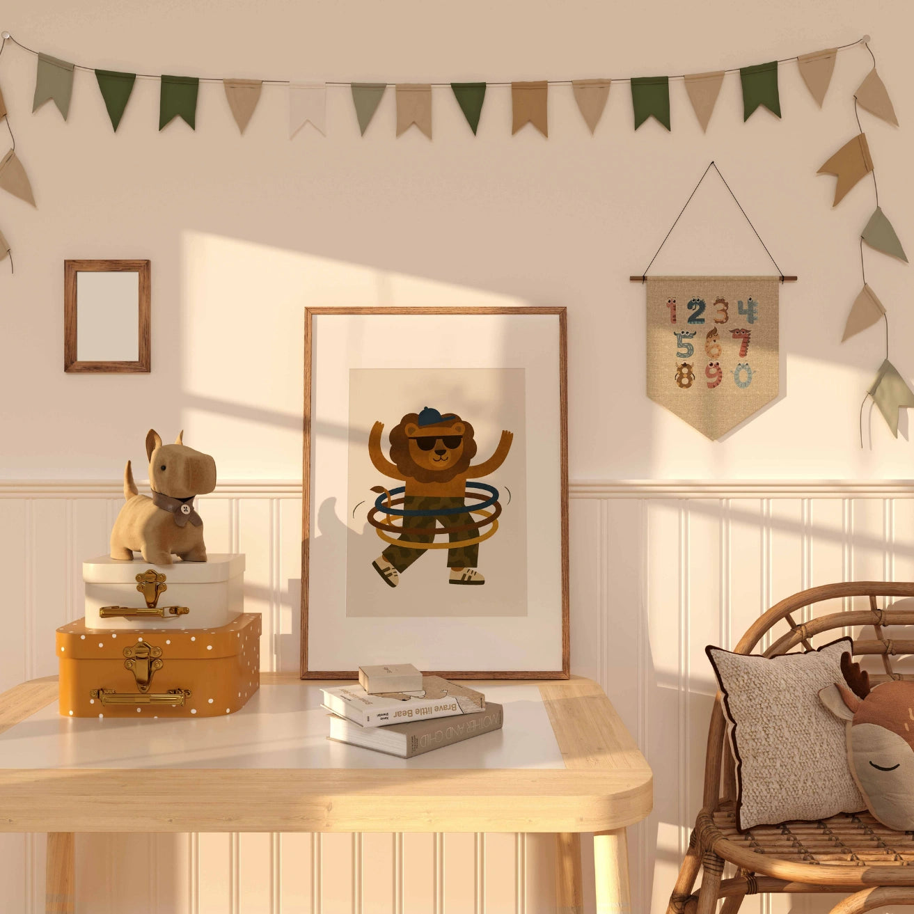 Stampa per cameretta dei bambini con leone