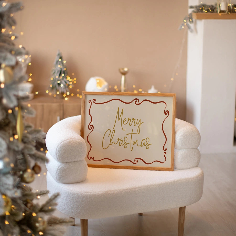 Merry Christmas Print – Elegant Holiday Wall Art