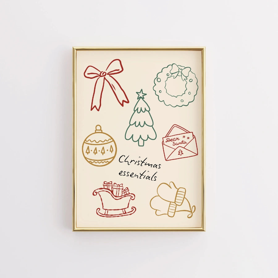 Christmas Essentials – Festive Holiday Wall Art Print