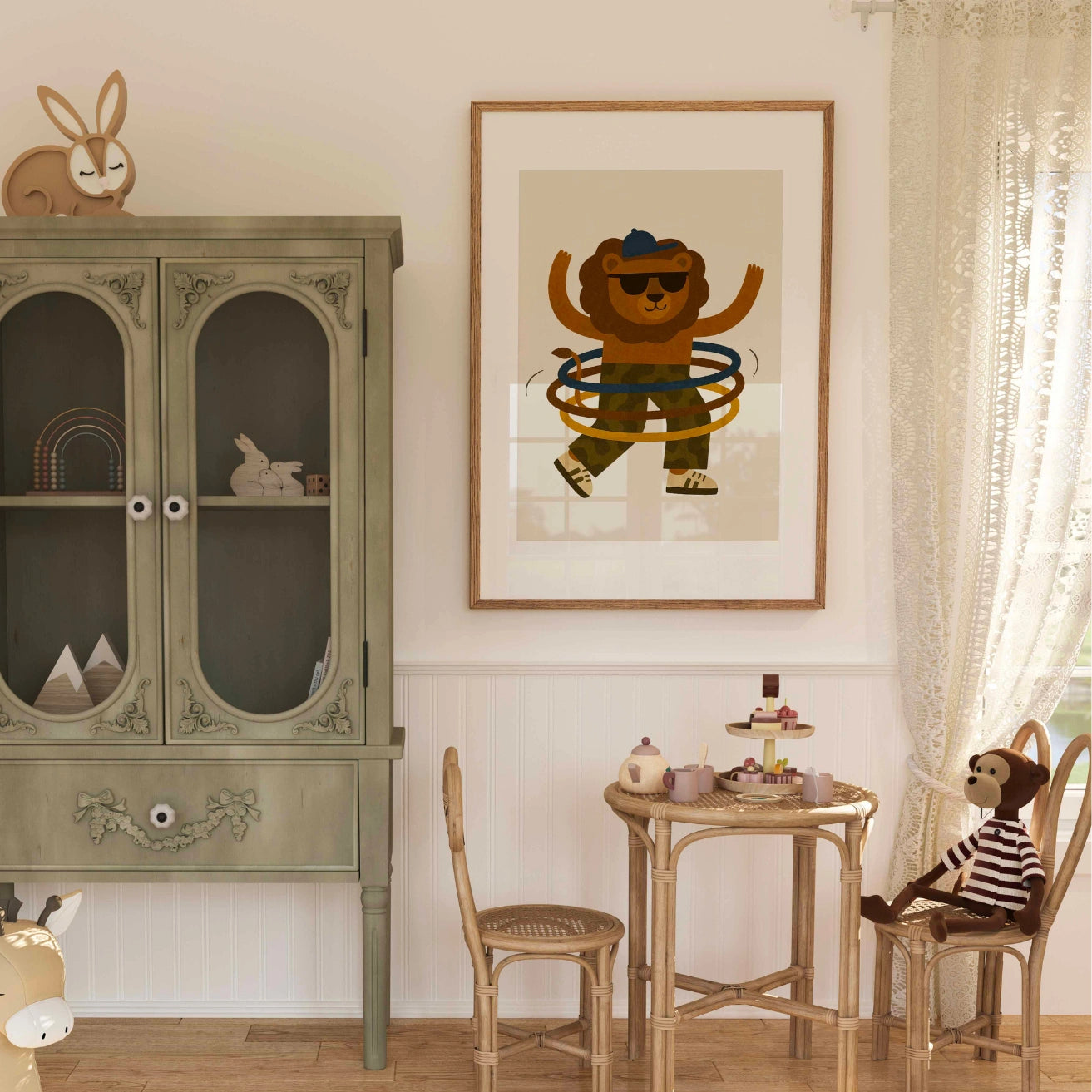 Stampa per cameretta dei bambini con leone