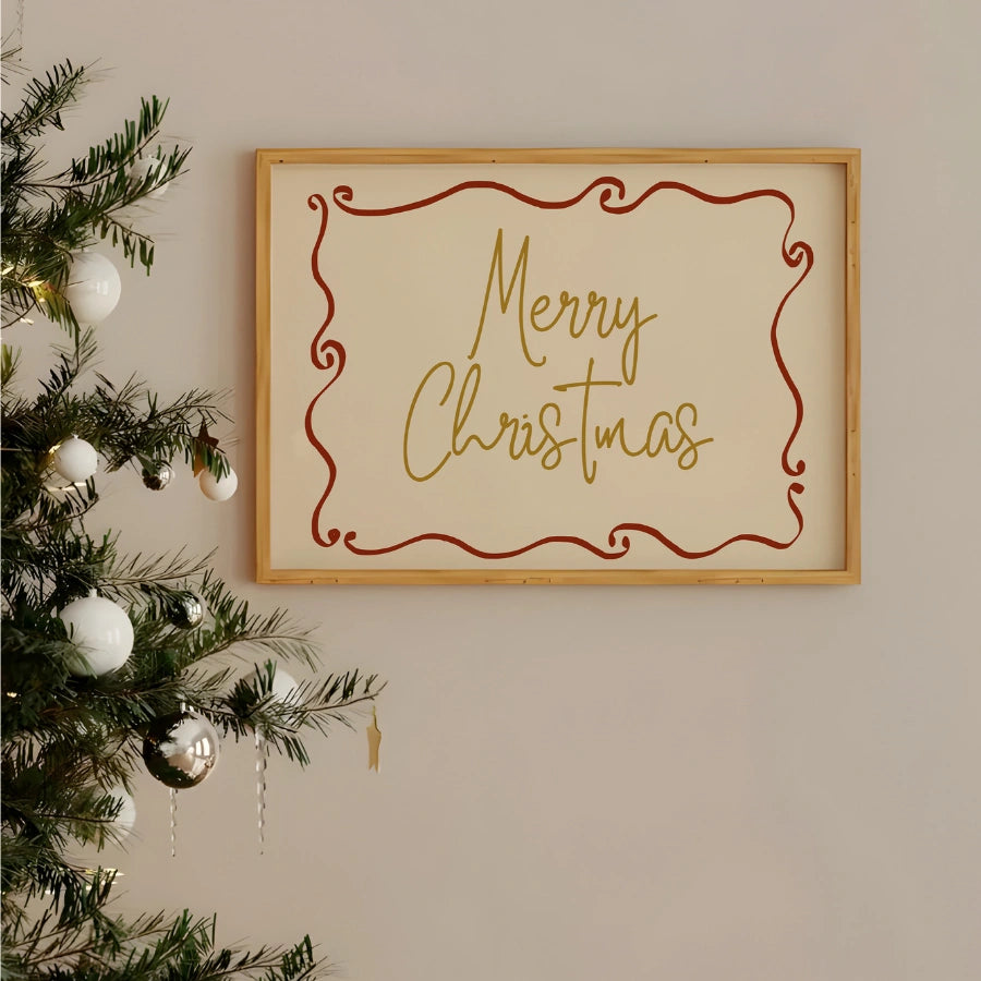 Merry Christmas Print – Elegant Holiday Wall Art