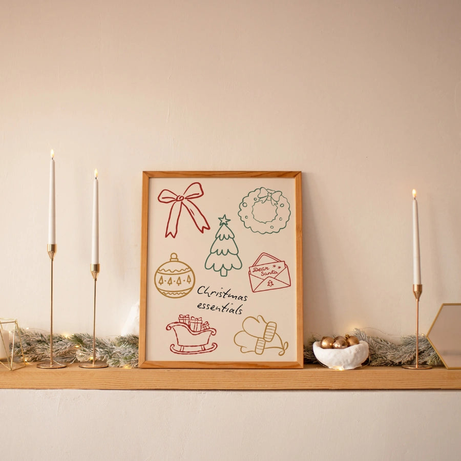 Christmas Essentials – Festive Holiday Wall Art Print