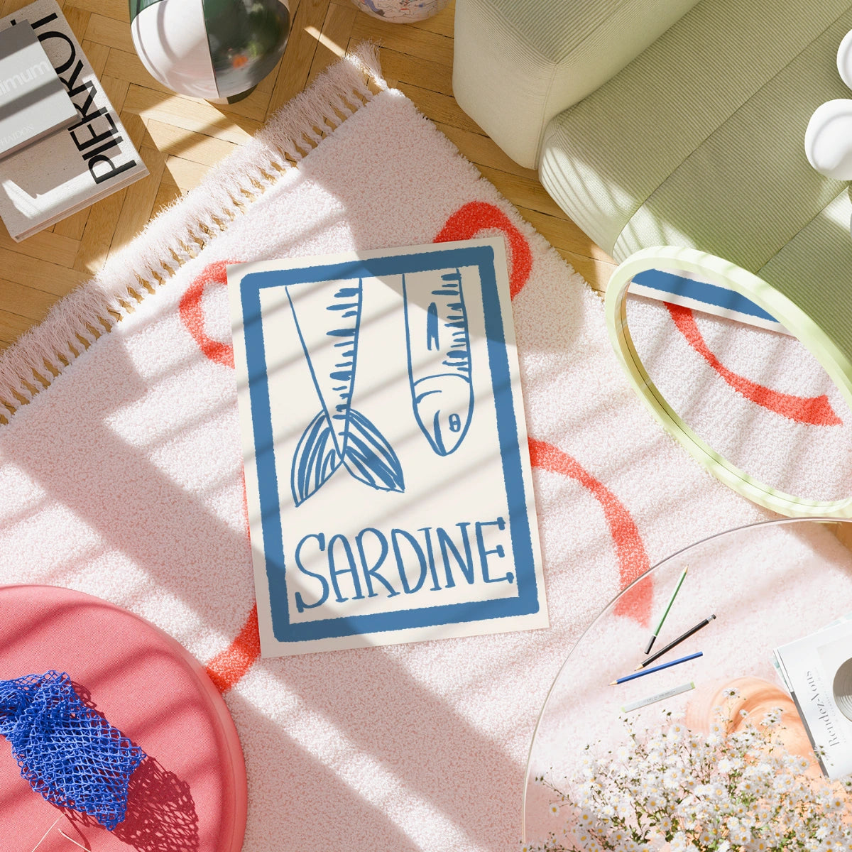 Sardine Wall Art - Coastal Fish Print