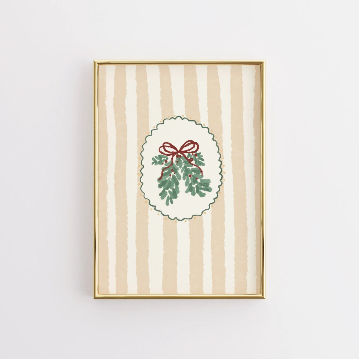 Wanddeko mit Weihnachtsgrün