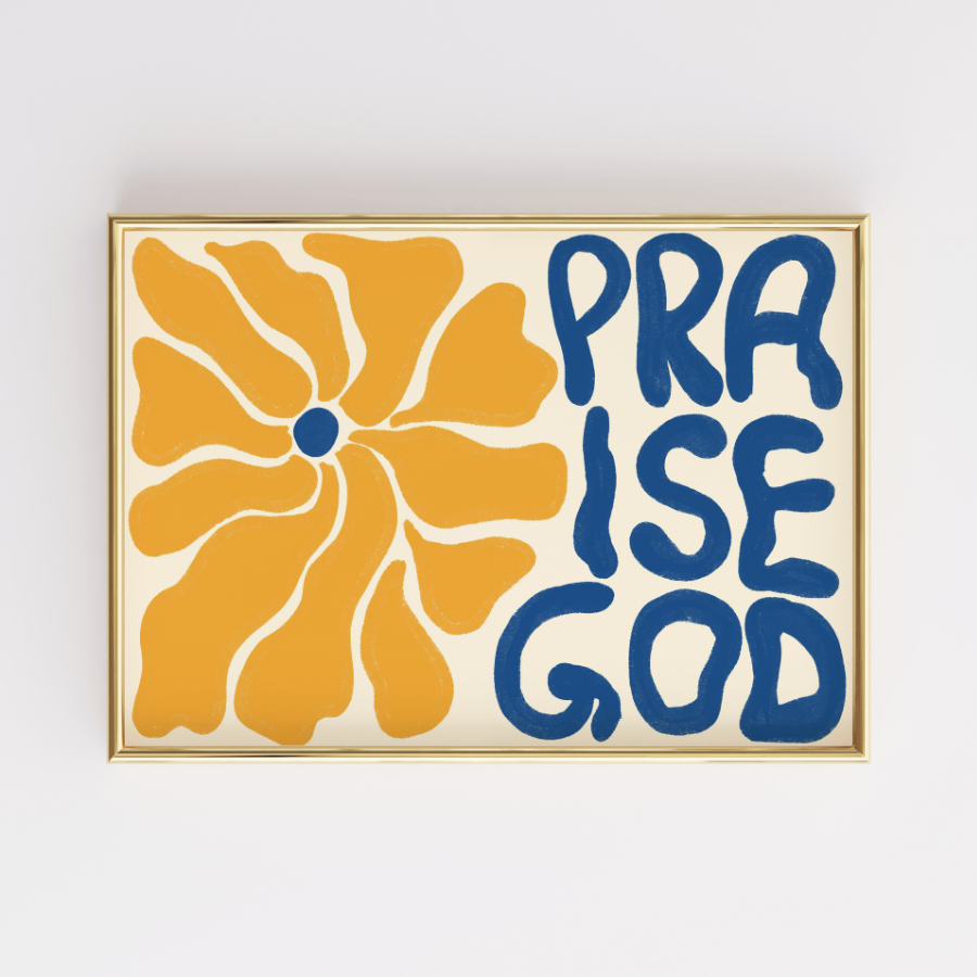 Lobpreis-Gott-Druck – Ausdrucksstarke christliche Wandkunst