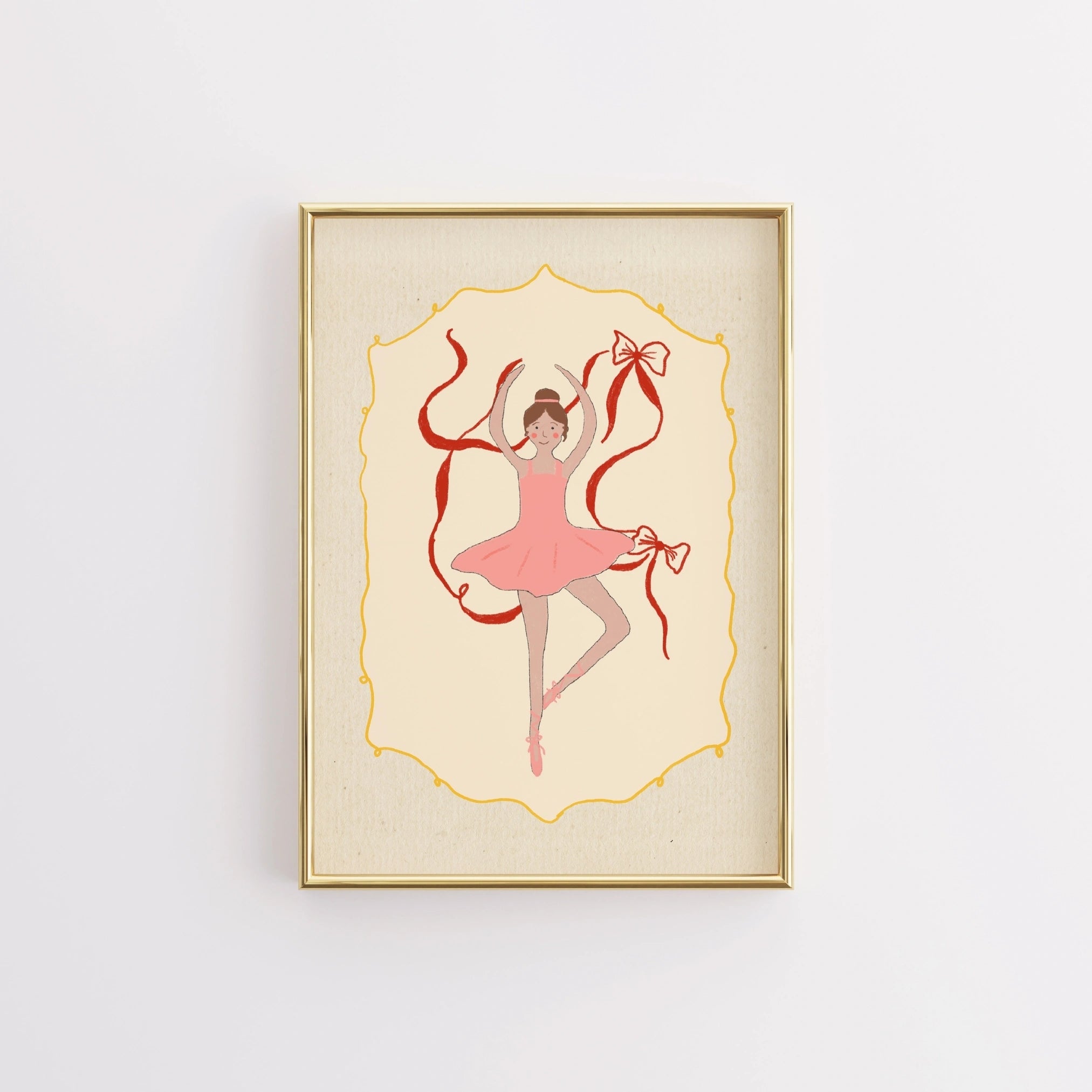 Ballet Wall Art for Girls - Pink Ballerina Room Decor