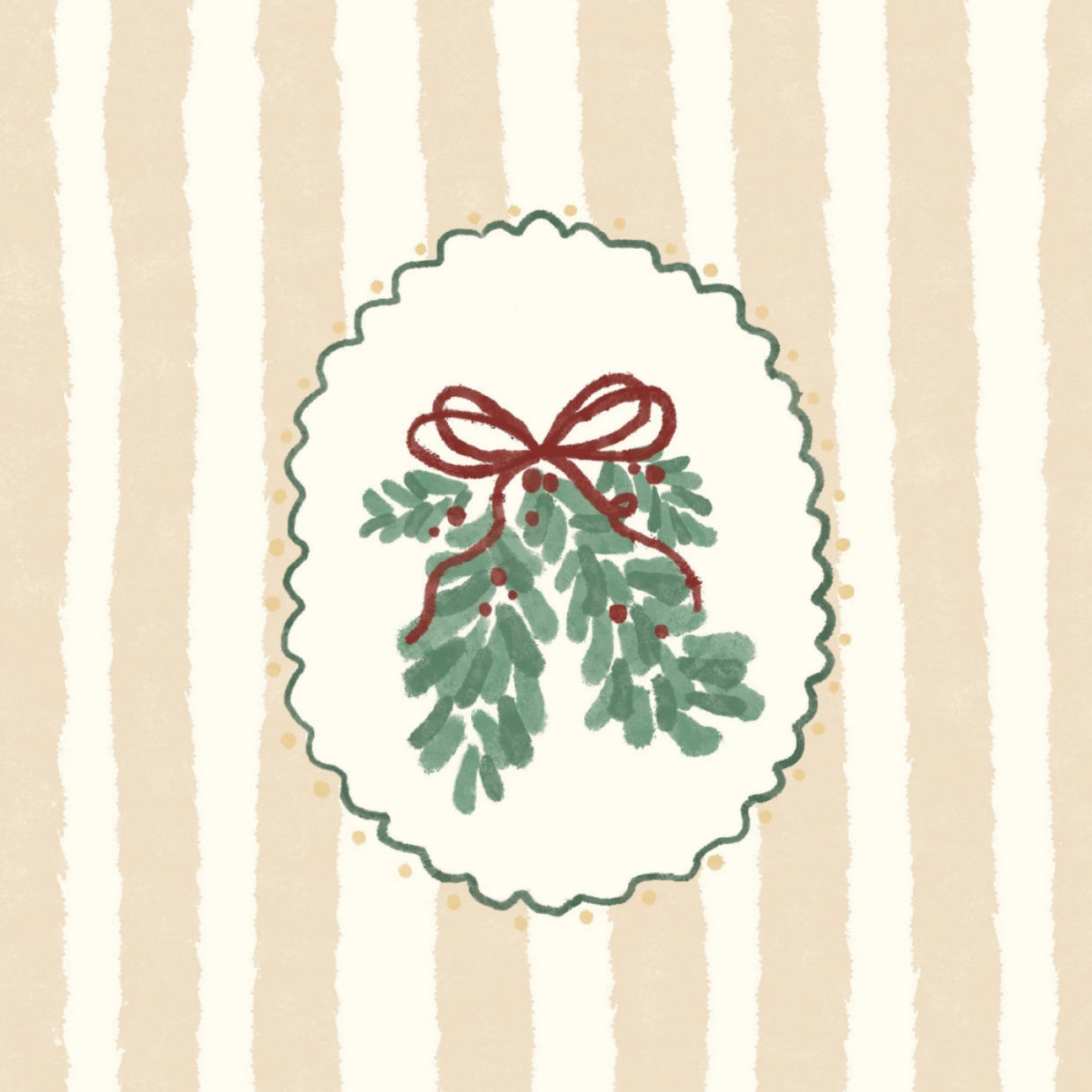 Wanddeko mit Weihnachtsgrün