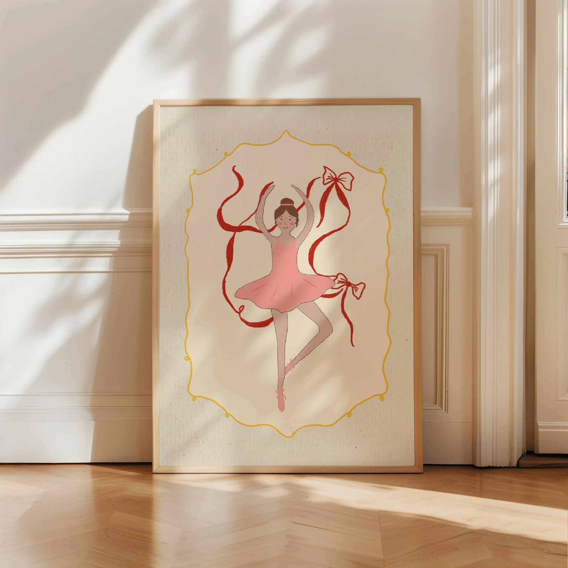 Ballet Wall Art for Girls - Pink Ballerina Room Decor