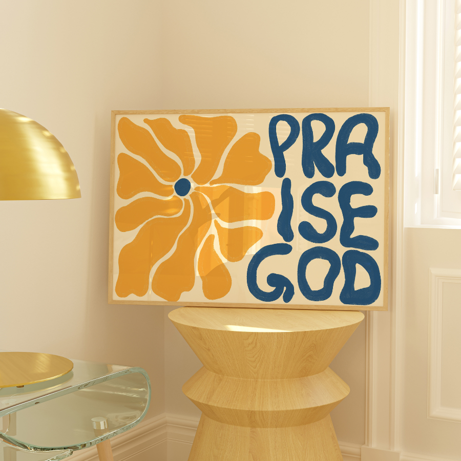 Lobpreis-Gott-Druck – Ausdrucksstarke christliche Wandkunst