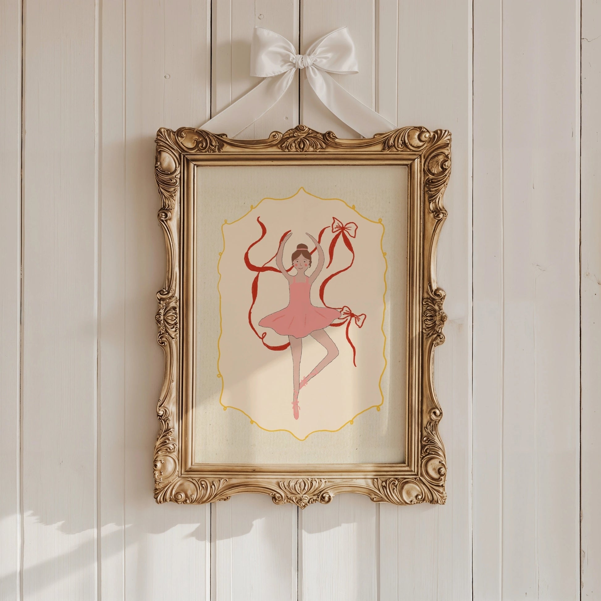 Ballet Wall Art for Girls - Pink Ballerina Room Decor
