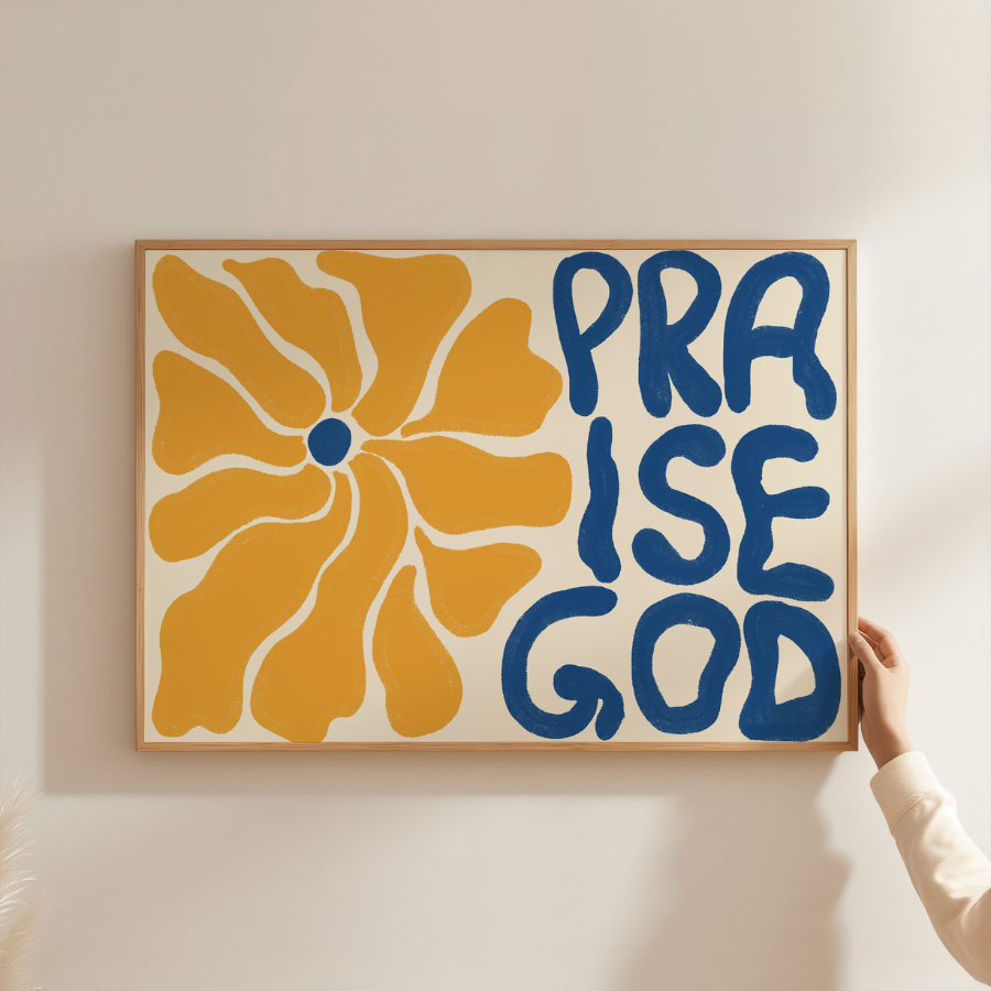 Lobpreis-Gott-Druck – Ausdrucksstarke christliche Wandkunst