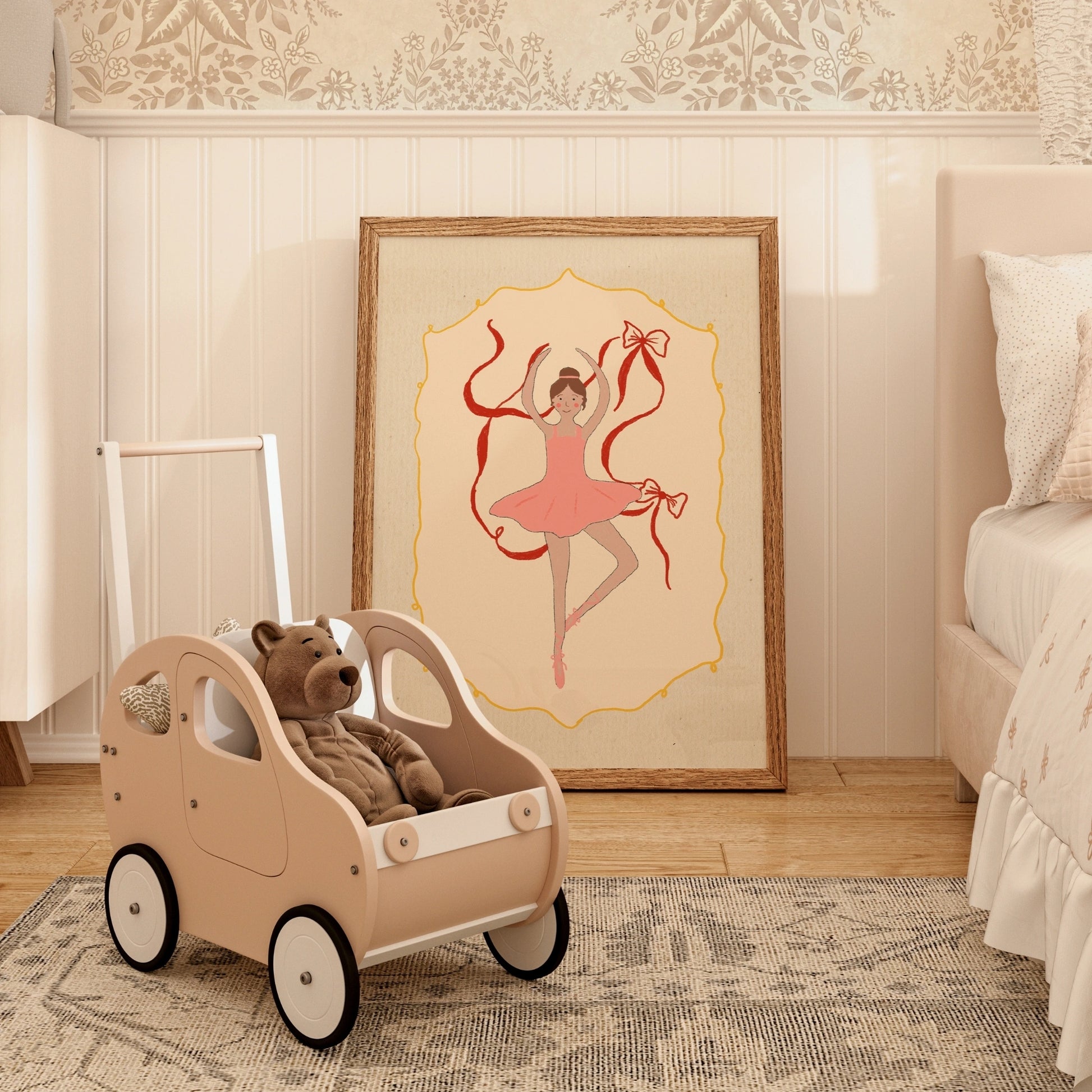 Ballet Wall Art for Girls - Pink Ballerina Room Decor