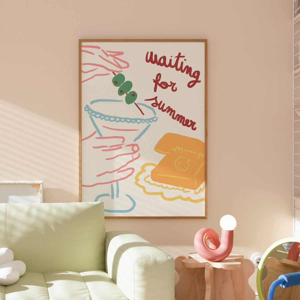 Waiting for Summer Print – Retro Cocktail Wall Art