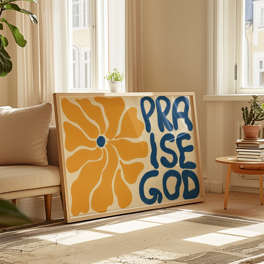 Lobpreis-Gott-Druck – Ausdrucksstarke christliche Wandkunst