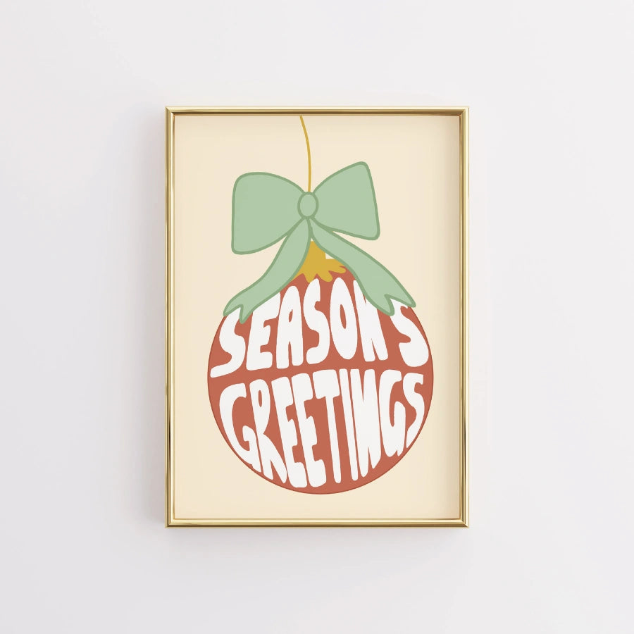 Season’s Greetings – Retro Holiday Wall Art Print