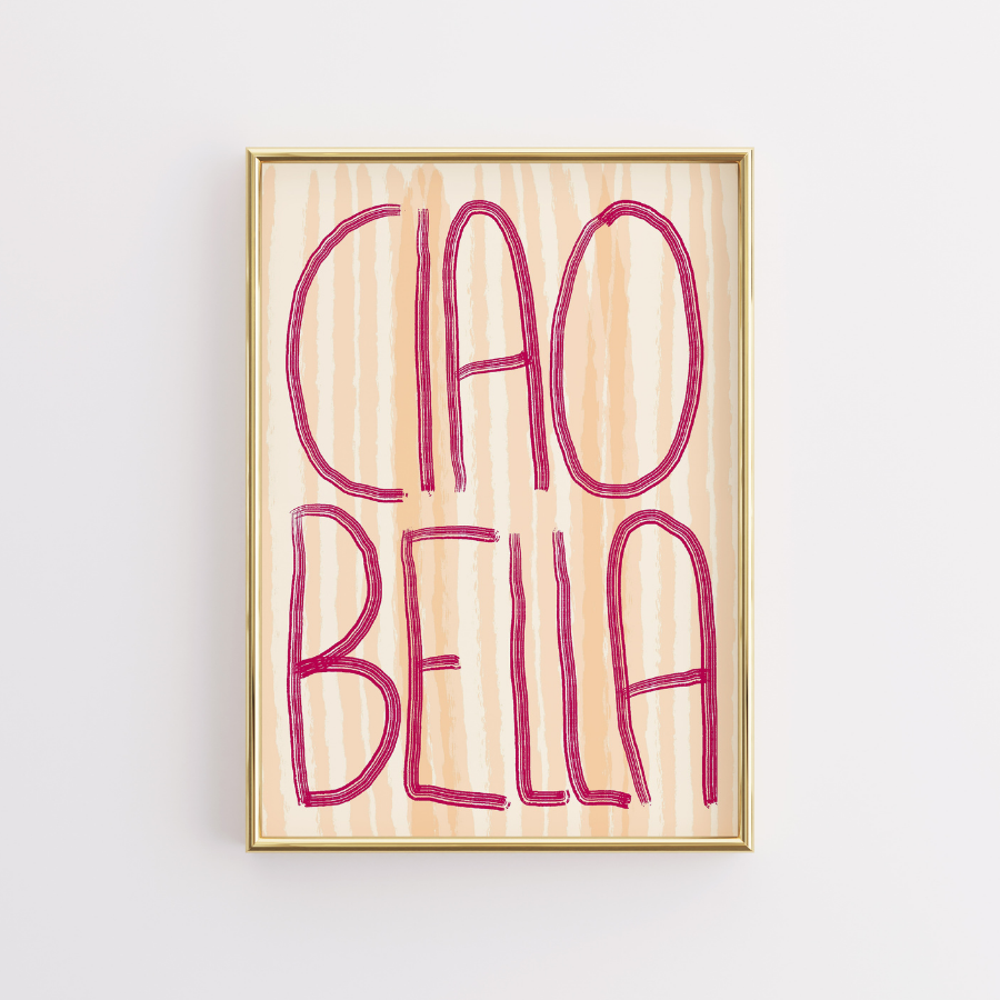 Ciao Bella Wall Art – Bold Italian Typography Print