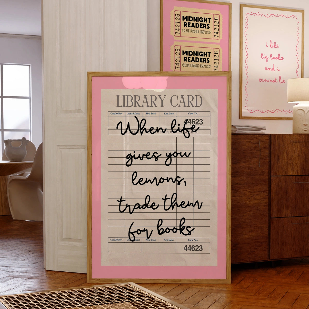 Lemons & Books Print – Vintage Library Card Wall Art