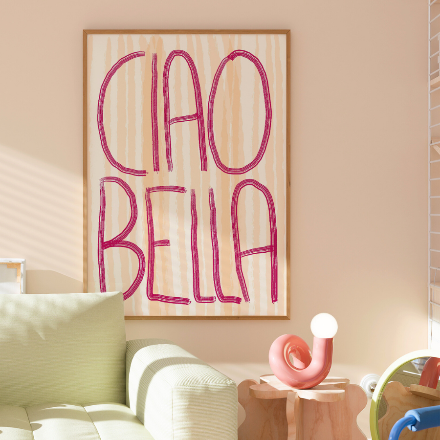 Ciao Bella Wall Art – Bold Italian Typography Print