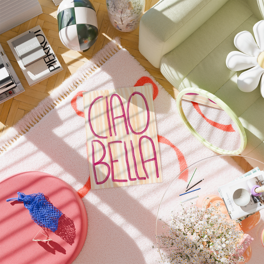 Ciao Bella Wall Art – Bold Italian Typography Print