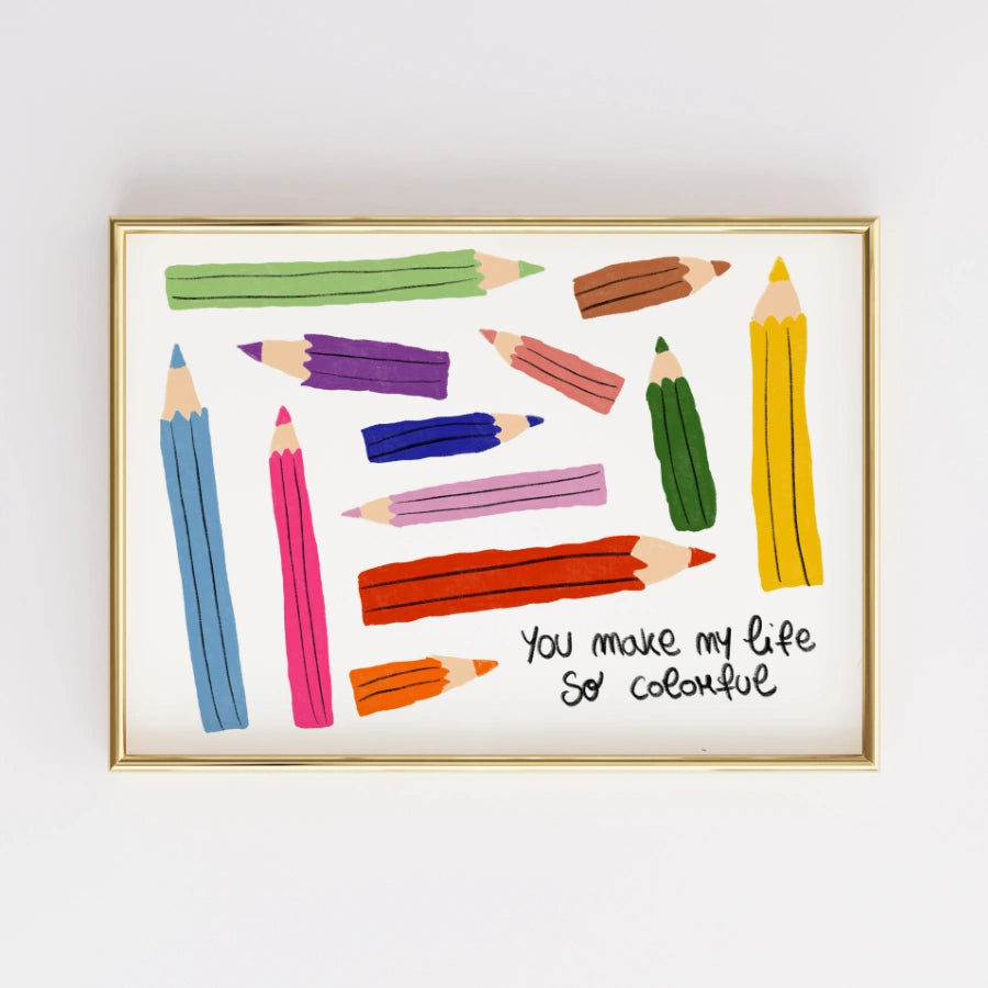 Color Pencils Nursery Print – Cute Art Wall Decor for Kids