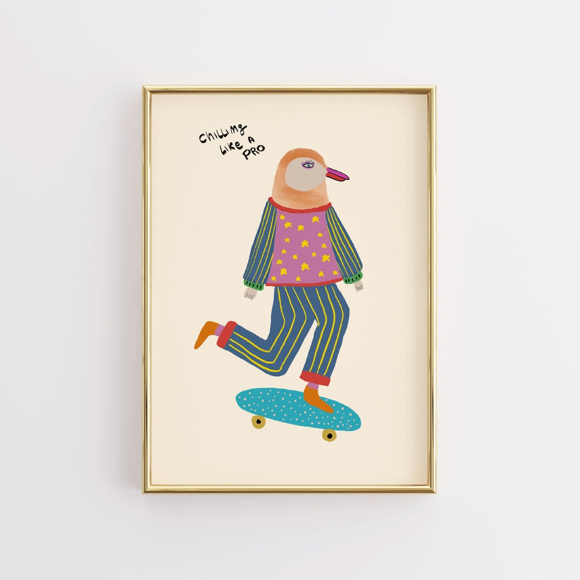 Chilling Like a Pro Print – Cool Nursery Wall Art for Kids