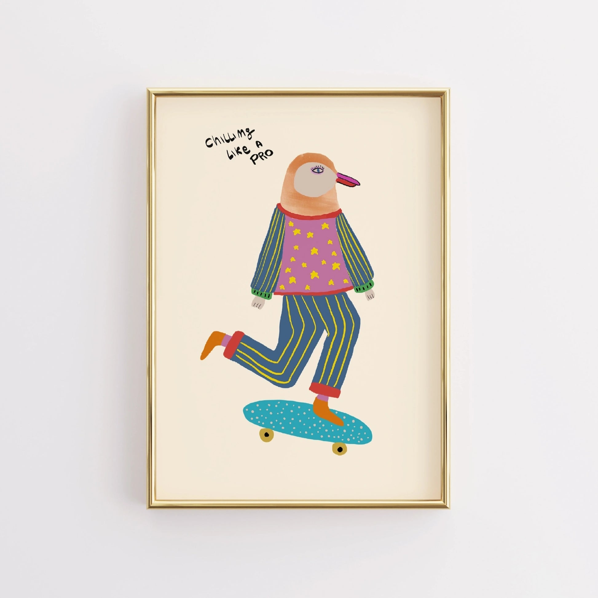 Chilling Like a Pro Print – Cool Nursery Wall Art for Kids