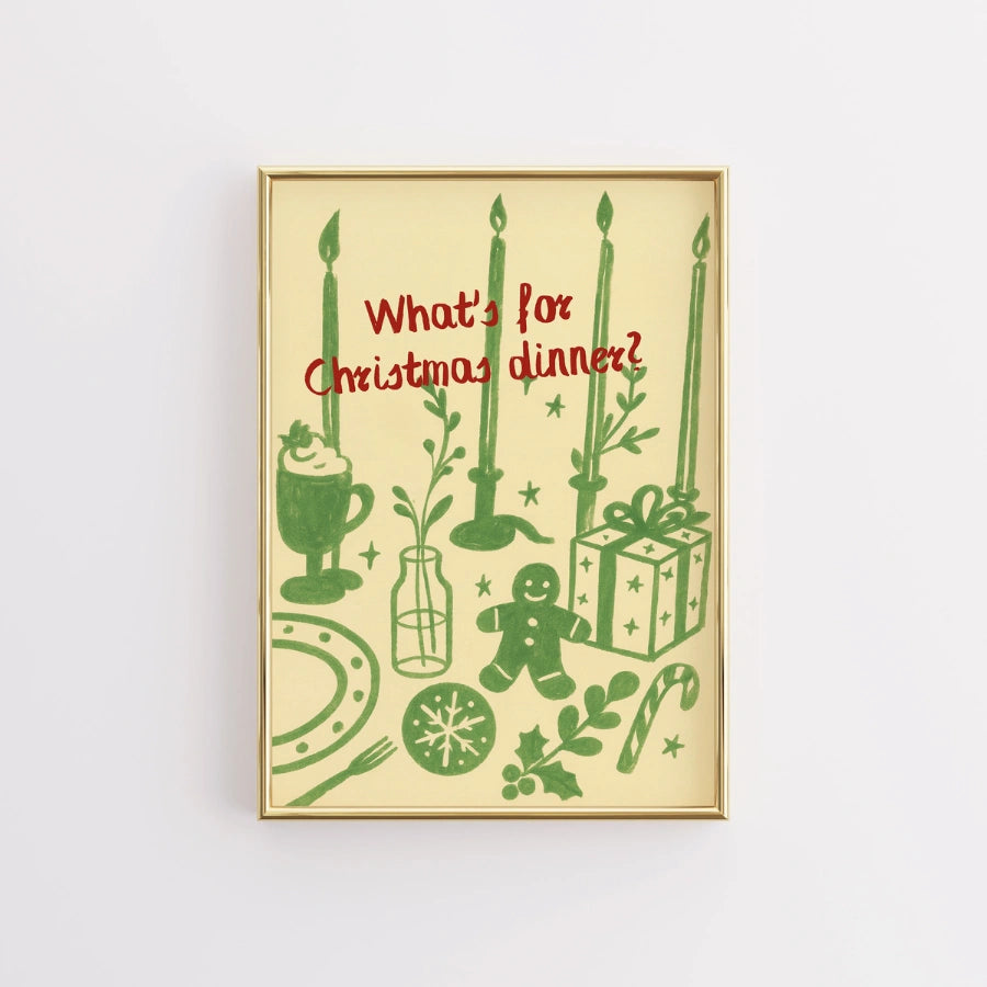 Christmas Dinner Wall Art - Funny Holiday Quote Print