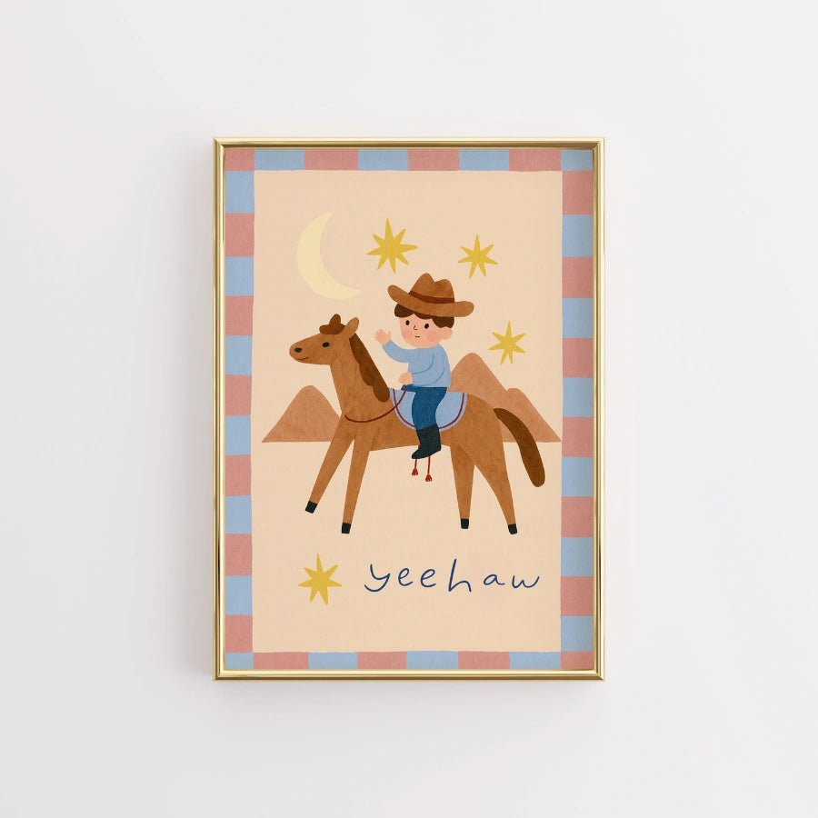 Cowboy Nursery Print - Yeehaw Kids Wall Art
