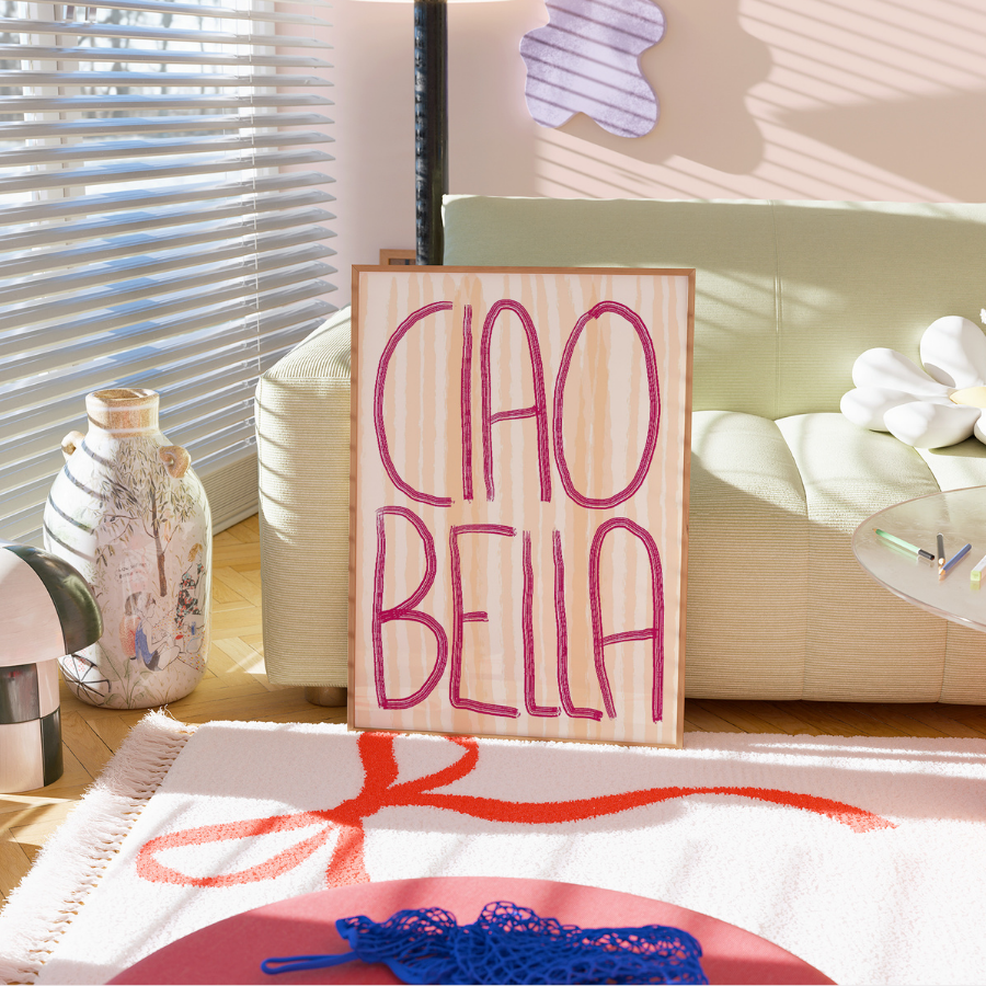 Ciao Bella Wall Art – Bold Italian Typography Print
