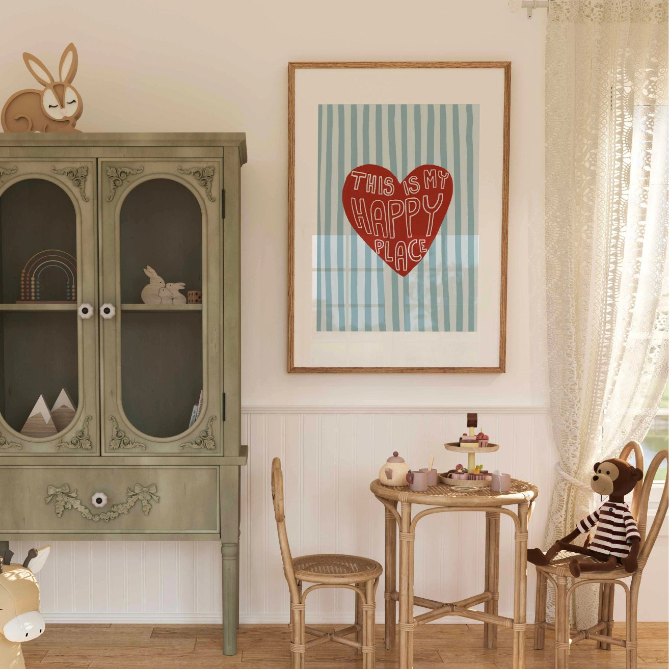 Happy Place Herz-Wandbild