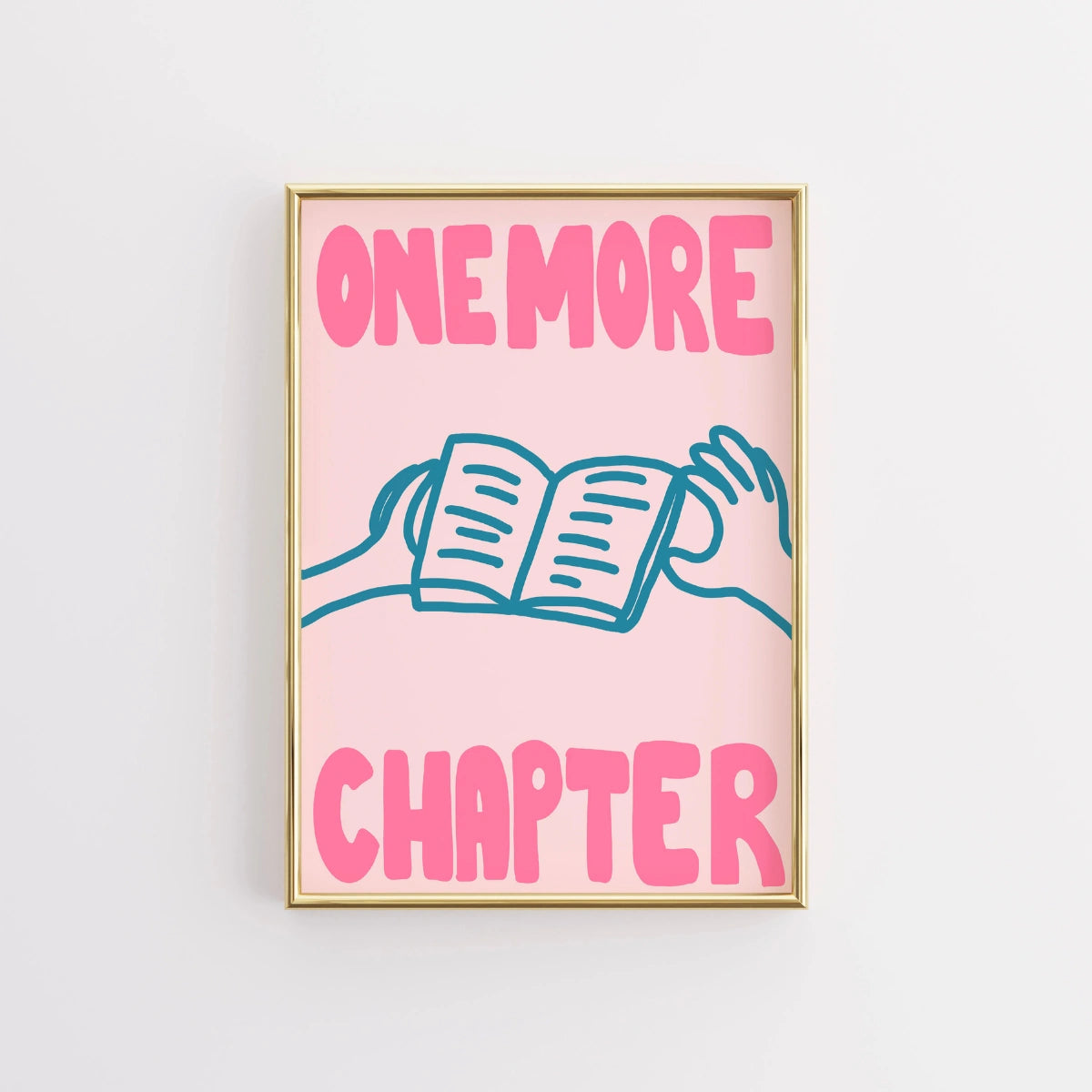 Books & Hands Print – Pink Reading Quote Wall Art