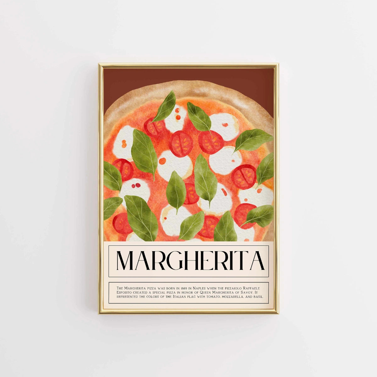 Margherita Pizza Wall Art – Italian Food Poster
