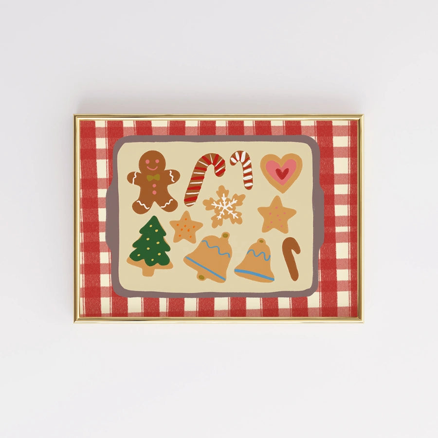 Christmas Cookies Wall Art – Holiday Baking Kitchen Print