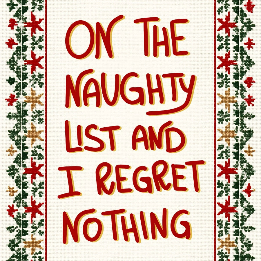 Naughty List Quote – Funny Xmas Wall Art Print