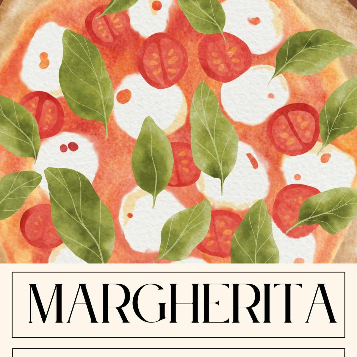Margherita Pizza Wall Art – Italian Food Poster