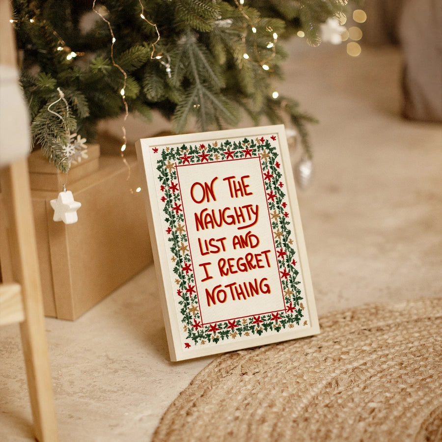 Naughty List Quote – Funny Xmas Wall Art Print